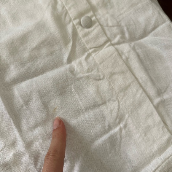 White linen Button-Down Skirt medium - Picture 3 of 6